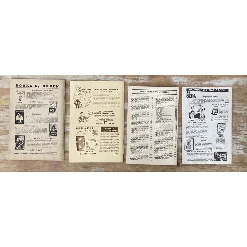 Vintage booklets Tricks w/ Thumb Tip Patter for Magic Tricks E-Z catalog 1950's